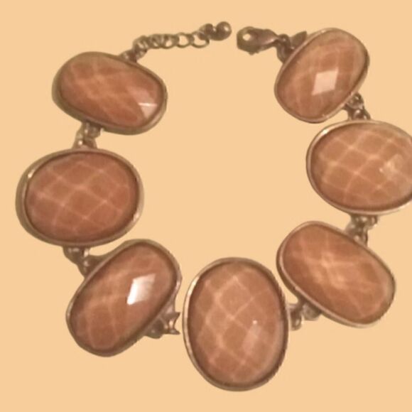 Avon Vintage Signed, Rare Belleville By Abe Mazer. Faceted Butterscotch Bracelet - Picture 1 of 3